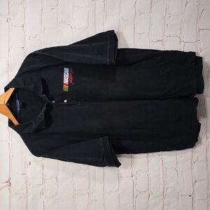 Rivers End Nascar Racing Polo Shirt Solid Black Collar Short Sleeve Men Size XL